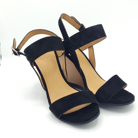 Marc By Marc Jacobs Open Toe Black Wedge Sandals Women size 8.5 - Picture 2 of 9